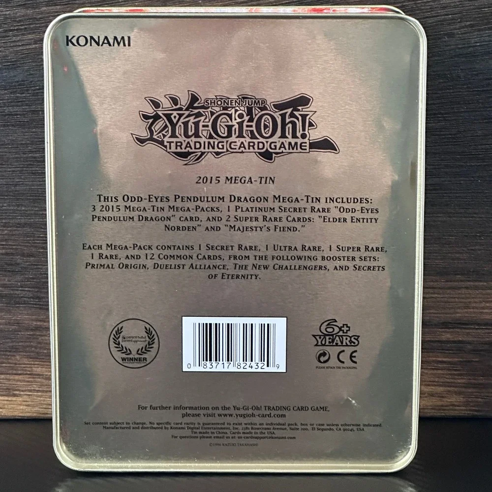 Yu-Gi-Oh 2015 Mega-Tin Odd-Eyes Pendulum Dragon Empty Collectible Storage Tin‎